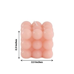 2 BLUSH Bubble Cube Unscented Paraffin Wax CANDLES Wedding Centerpieces Events