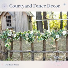 2 Pcs 13FT Artificial Flower Garland Wedding Decor, White Rose White 2 Pcs