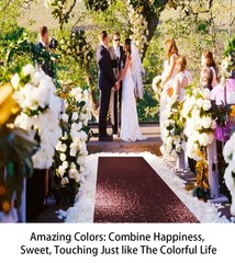 ShinyBeauty Sequin Aisle Runner Rug 4x15FT – Sparkly Burgundy Carpet for Wedd…