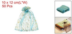 50Pcs Organza Bags 3.9×4.7 Inch Candy Bags Mesh Bag Jewelry Bag Lake Blue