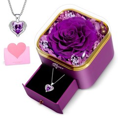 Mothers Day Flowers Roses Gifts for Mom – Preserved Real Blue Rose Purple