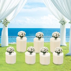 7Pcs Foldable Paper Column Display Stands Round Cylinder Wedding Flower Stands