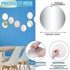Set of 24 Acrylic Round Mirror Plate Circle Mirror Trays Wedding 12 Inch