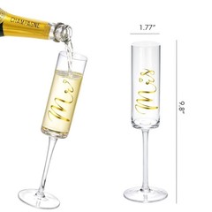 Elegant Gold Wedding Cake Knife & Server Set with Mr & Mrs Champagne Flutes