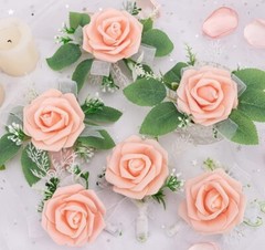 6PCS Bridal Bridesmaid Wrist Flower Wristband Bride Corsage Hand Wedding DIY