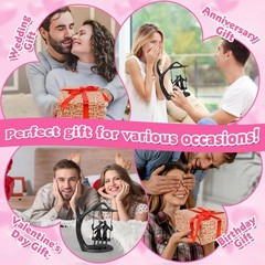 Romantic Love Couple Statue Gift Set Iron Sculpture Anniversary Birthday Vale…