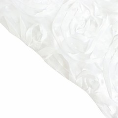8 ft x 8 ft WHITE Satin Rosette Backdrop CURTAIN Photo Booth Decorations Party