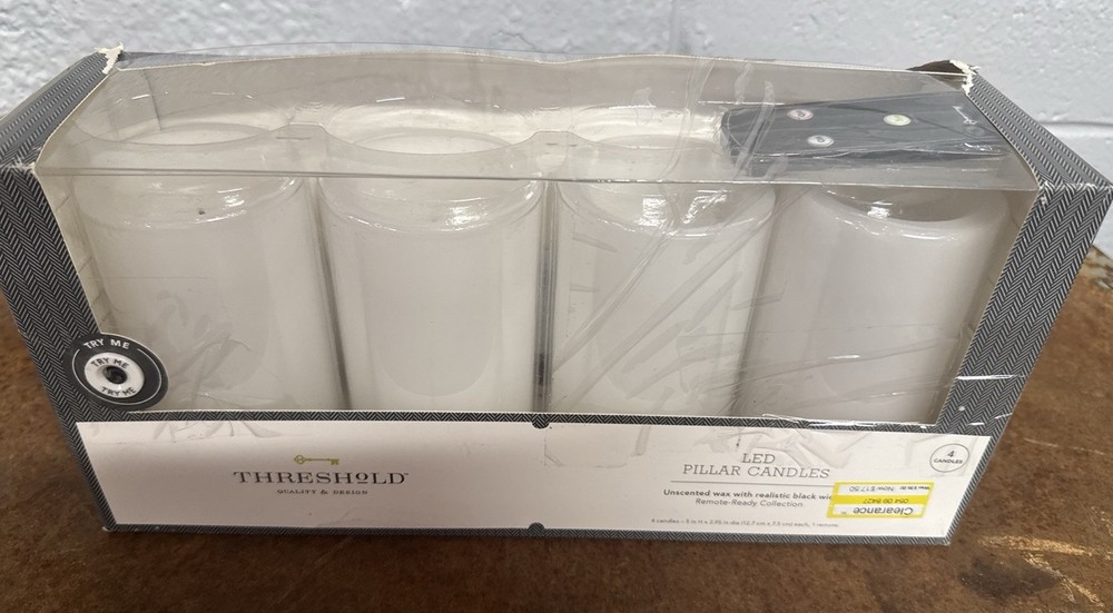 5″ x 3″ LED Flameless 4 Candle White – Threshold