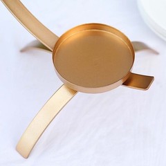 Gold 13 in Half Moon Shaped Metal Pillar CANDLE HOLDER Centerpiece Party Events