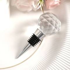 SILVER CLEAR Crystal Glass Ball Metal Wine BOTTLE STOPPER Wedding Favor Party