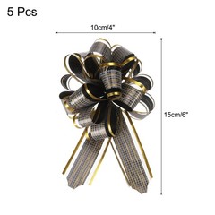 5pcs 6 Inch Large Pull Bow Gift Wrapping Bows Ribbon Organza Bows Black