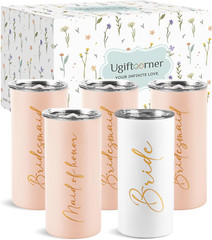 Bridesmaid Proposal Gift Set – 5 Stainless Steel Tumblers for Wedding Party