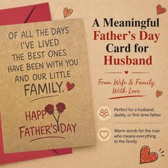 Sweet Fathers Day Card Gifts for Husband Boyfriend,Romantic Father’s Day Card…