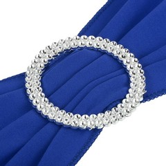 10Pcs 14″x5″ Stretch Chair Sashes Bows Chair Bands Sash with Buckle Blue