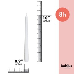 BOLSIUS White Taper Candles – 4 Pack Unscented 10 Inch Dinner Candle