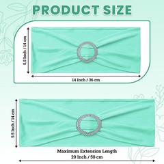 Mds Pack Of 50 Spandex Chair Sashes Bow Premium Stretch Chair Cover Band Buckle