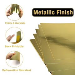 Gold Cardstock Paper 50 Sheets, 8.5×11 Inch Premium 92lb/250GSM Glossy Metall…