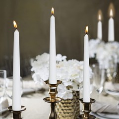 BOLSIUS White Taper Candles – 4 Pack Unscented 10 Inch Dinner Candle