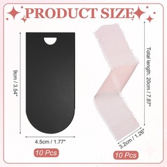 10Pcs 3.54 x 1.77 Inch Arched Acrylic Name Cards, Black