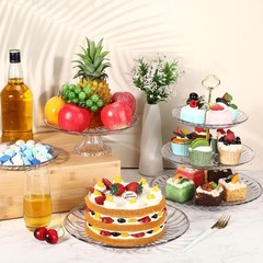 6 Pcs Acrylic Dessert Stands Set Include Display Risers Cupcake Tower and Clear