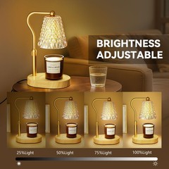 Candle Warmer Lamp with Timer Dimmer, Birthday Gifts for Women Amber-gold