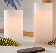 3pk 6″ x 3″ LED Flameless Black Wick Candles White – Threshold