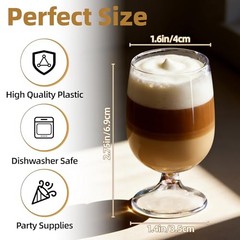 12 PCS Mini Shot Glasses 1.75oz – Cute & Clear Plastic Wine Cups,Unbreakable
