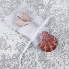 100Pcs Durable White Organza Gift Bags Drawstring Jewelry Pouches for Party Use