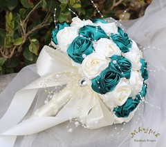 Wedding Rose Bouquet – Silk Flowers & Rhinestones