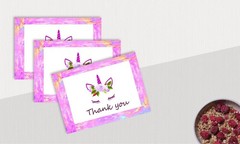 Unicorn Thank You Cards With Envelopes – 4″ x 7″ Inches White Blank Note Card…