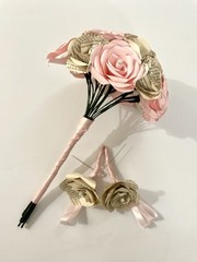 Wuthering Heights Book Pg Wedding Bouquet Set (18 Paper Flwrs + 2 Boutonnières)