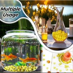 Flat Glass Marbles Yellow – 1 lb (100 pcs, 17–20 mm) Decorative Yellow_Color