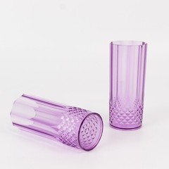 6 PURPLE 14 oz Crystal Plastic DRINKING GLASSES Party Events Disposable