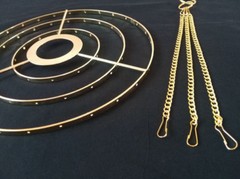 1Pcs 3-Tiered Golden Round Hanger Centerpiece Chandelier Wedding Christmas Party
