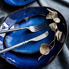 Kinglang Nordic Ceramic Household Pottery Irregular Salad Platter Klin Glaze