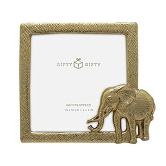 Square Elephant Photo Frame / 4×4 In | For Vertical Display on Tabletops 4″X4″