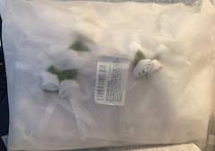 White Rose Organza Wedding Party Favor Gift Bags 50pcs 4×4 7/10 inch