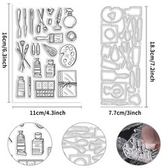 2pcs Painting Tools Clear Stamp Palettes Die Cuts Spatula Pen Silicone Stamp …