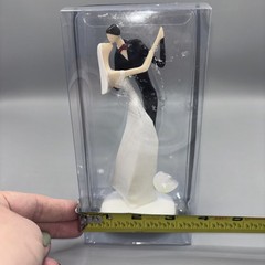 LILLIAN ROSE Abstract Kissing Couple Modern Cake Topper Wedding Black White