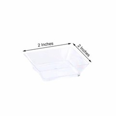 50 Plastic CLEAR 2.25″ Elegant Mini Square PLATES Disposable Party Wedding SALE
