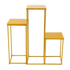 3Pcs Gold Rectangular Stands Wedding Aisle Centerpiece Decor Iron Flower Stand
