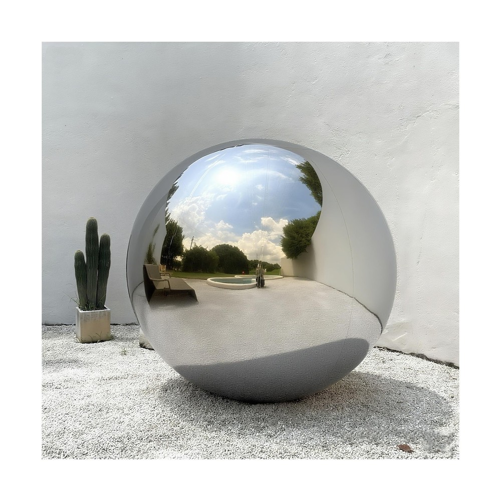 Silver Inflatable Mirror Ball, Reusable Large Event PVC Disco Ball, Bubble Ba…