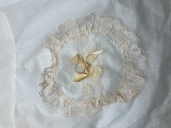 VTG 1950’s Set Of 2 Wedding Or Server Aprons Lace White And Apricot Colors MCM