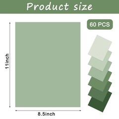 Whaline 60 Sheets Sage Green Card Stock Paper Scrapbook 8.5 x 11 inch,