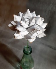 Handmade Paper Flower on stem (Gray Pattern No.1) for Wedding, St. Valentine’s
