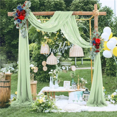 Chiffon Wedding Arch Draping Fabric,75*600Cm Wedding Arch Drapes Sheer Backdrop