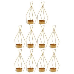 10pcs Gold Metal Diamond Shape Flower Vases Tabletop Wedding Centerpieces Stand