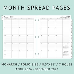 newestor 2026-2027 Monthly Planner Refill for 3 Ring Binder, Jun 2026 – Dec 2…