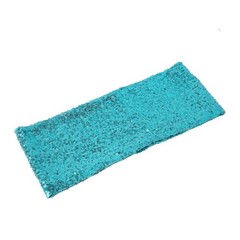 10 Turquoise Spandex Sequined CHAIR SASHES Ties Wraps Wedding Party Decorations
