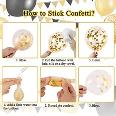 Black and Gold Balloons, 2026 Graduation 5 Inch+10 Inch+12 Inch+18 Inch